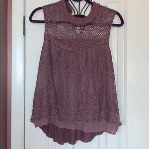 purple high neck tank top